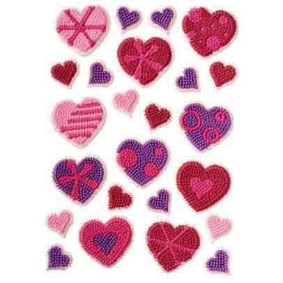 Royal Icing Decorations - Patterned Hearts