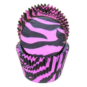 Standard Baking Cup - Pink/Black Zebra
