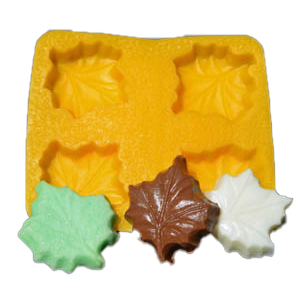 Maple Leaf Flexible Yellow Rubber Candy Mold