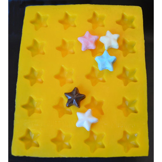 Stars Flexible Yellow Rubber Candy Mold