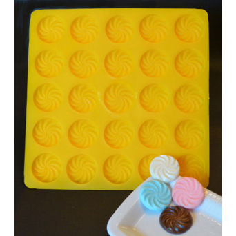 Swirl Flat Flexible Yellow Rubber Candy Mold