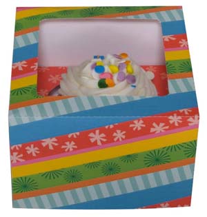 Cupcake Box - Party Stripe