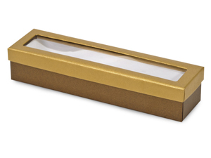 Candy Box - Gold and Chocolate Clear Window