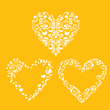 Valentine Hearts Deisnger Stencil