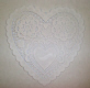 6" White Heart Doilies