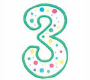 Green Number "3" Candle
