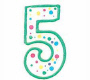 Green Number "5" Candle
