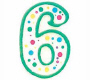 Green Number "6" Candle