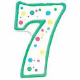 Green Number "7" Candle