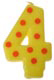 Number Candle 4  Stripes/Dots