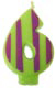 Number Candle 6  Stripes/Dots