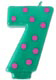 Number Candle 7  Stripes/Dots