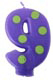 Number Candle 9  Stripes/Dots