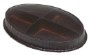 Four Sectioned Brown Oval with Clear Lid Candy Box