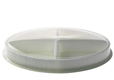 Four Sectioned White Oval with Clear Lid Candy Box