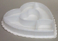 1 lb. Five Section Heart White Base Clear Lid Box
