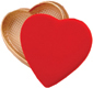 1 lb. Heart Red Velour Lid Gold Base Candy Box