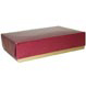 2 lb. Two Piece Gold Base Maroon Lid Candy Box