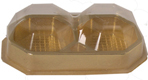 Two Piece Gold Base Clear Beveled Lid Candy Box