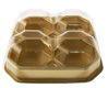 Four Piece Gold Base Clear Beveled Lid Candy Box