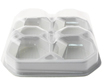 Four Piece White Base Clear Beveled Lid Candy Box
