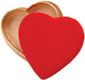 8 oz. Red Velour Heart Lid Gold Base Candy Box
