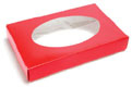 1/2 lb Two Piece Folding Oval Window Red Candy Box