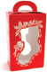 Folding Red Christmas Stocking Window Tote  Box