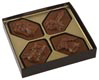 4 Cavity Gold Square Insert Brown Square Candy Box