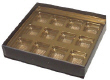 Twelve 12 Caramel Gold Insert Brown Candy Box
