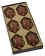 Six 6 Cavity Gold Insert Brown Candy Box