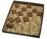 12 Rosebud Spray Gold Insert Brown Candy Box