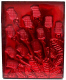 12 Rosebud Spray Red Insert Brown Candy Box