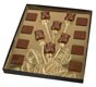 6 Rosebuds & 8 Squares Gold Insert Brown Candy Box