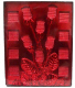 6 Rosebuds & 8 Squares Red Insert Brown Candy Box