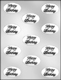 Script Happy Birthday on Oval Chocolate Candy Mold