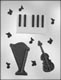 String Trio Chocolate Candy Mold