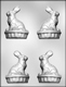 3D Bunny on Basket Chocolate Candy Mold