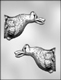 3D Side View Bunny Chocolate Candy Mold