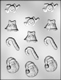 Bells, Santa, "JOY" & Candy Cane Candy Mold