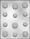 8 Point Snowflakes Assortment Chocolate Candy Mold
