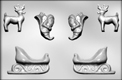 3D Santa, Sleigh & Reindeer Chocolate Candy Mold