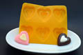 Heart Flexible Yellow Rubber Candy Mold