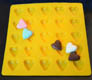 Hearts Flexible Yellow Rubber Candy Mold