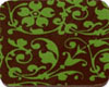 Chocolate Transfer- Green Floral Scroll