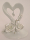 Wedding Cake Top-Dainty Heart w/ Roses