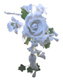 Gum Paste Flowers-Medium Rose Spray-White