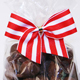 Red and White Stripes Twist Tie Bow