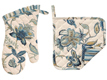 Pot Holder and Mitt Set- Jacobean Blue