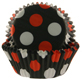 Baking Cups - Standard Black w/Red & Whits Dots